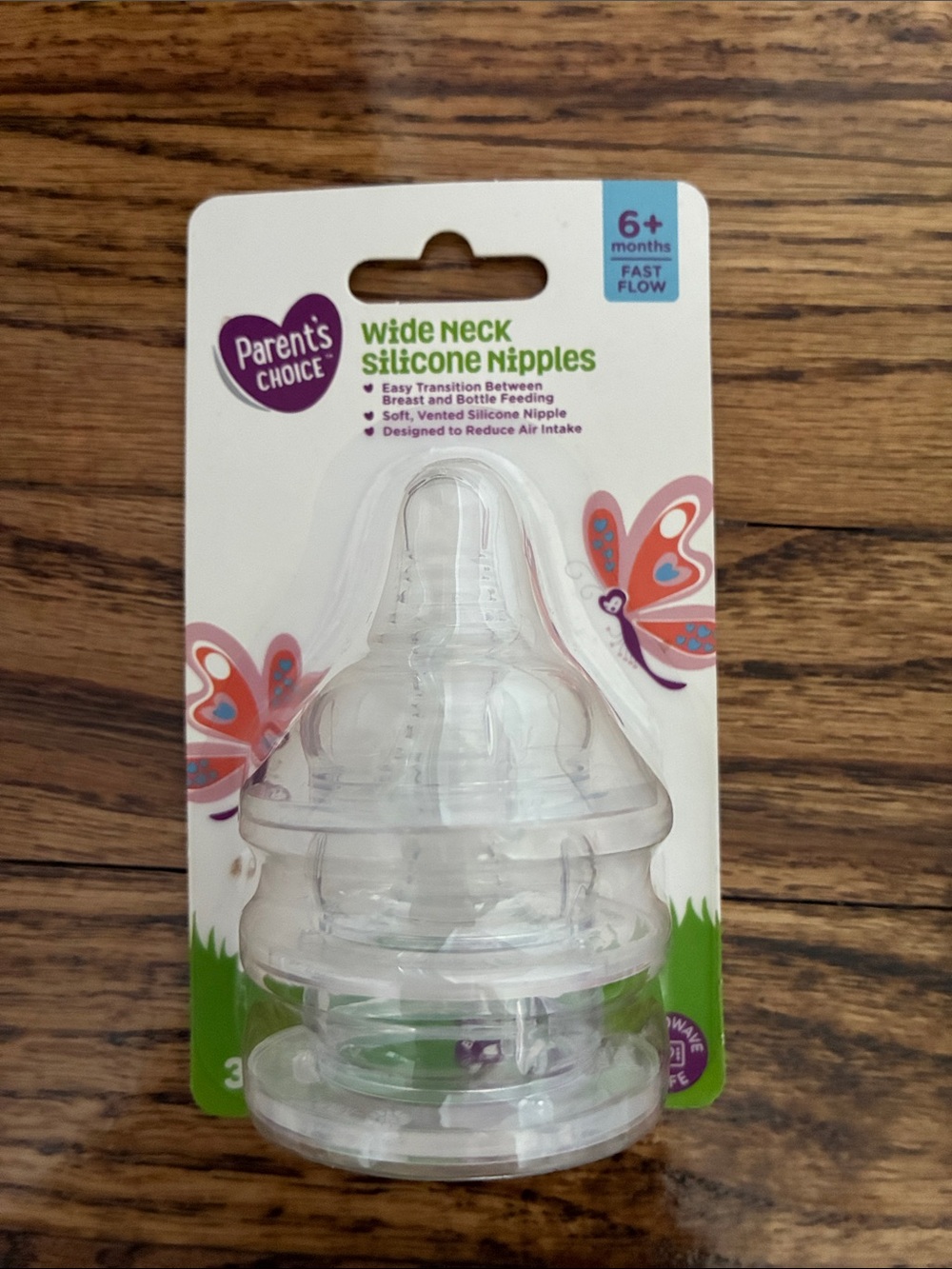 Parent’s Choice Wide Neck Silicone Bottle Nipples 3 Pack